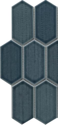 Modern 2X3 Navy Blue Hexagon Picket Glossy Porcelain Mosaic Tile B2C-OMNINA1012MPKP - B2C TILE OUTLET