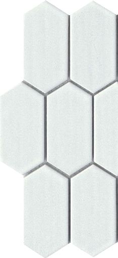 Modern 2X3 White Hexagon Picket Glossy Porcelain Mosaic Tile B2C-OMNIWH1012MPKP - B2C TILE OUTLET