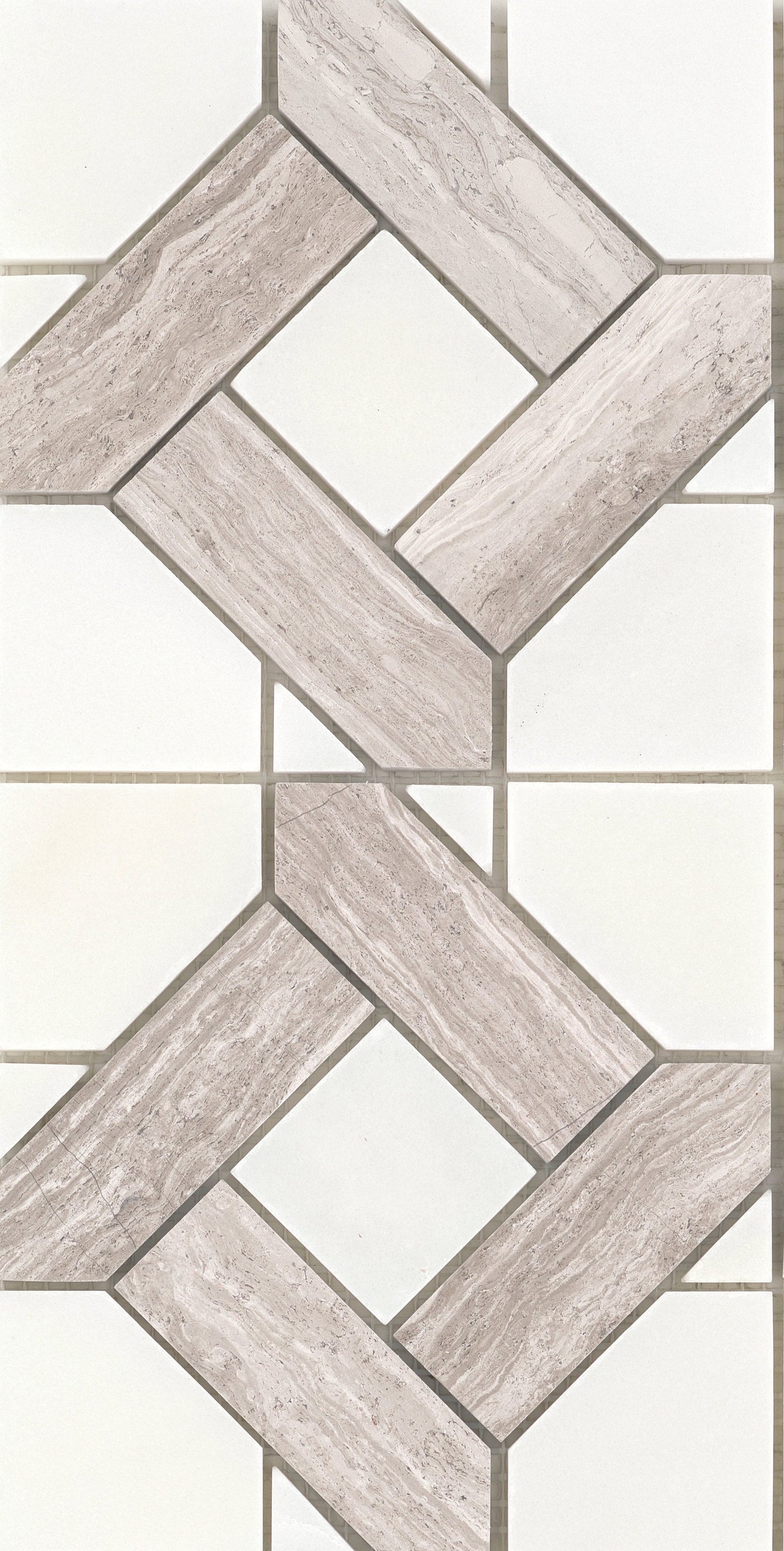 Modern 12X12 Cream Cross Pattern Polished Marble Mosaic Tile B2C-ALLUCR1212MMA - B2C TILE OUTLET
