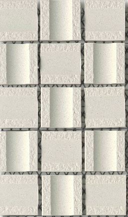 Modern 2X2 White Stacked Squares Matte Porcelain Mosaic Tile B2C-MODAWH1212MO2M - B2C TILE OUTLET