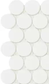 MODERN C25 6106 MATT WHITE CIRCLE GLOSSY GLASS - MOSAIC TILE