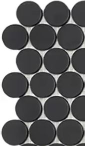 MODERN C25 6108 MATT BLACK CIRCLE GLOSSY GLASS - MOSAIC TILE