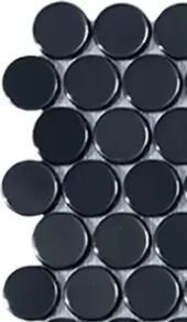 MODERN C25 6005 BR BLACK CIRCLE GLOSSY GLASS - MOSAIC TILE