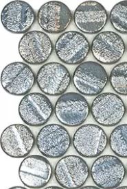 MODERN C25 AQUA GREY CIRCLE GLOSSY GLASS - MOSAIC TILE