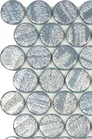 MODERN C25 AQUA SILVER CIRCLE GLOSSY GLASS - MOSAIC TILE