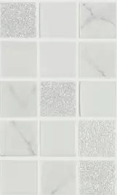 MODERN 1X1 FROST GRAY WHITE GLOSSY AND MATTE GLASS MIX MOSAIC TILE