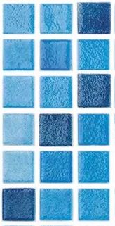 MODERN 1X1 093110/508M FOG SKY BLUE / FOG NAVY BLUE MIX GLOSSY GLASS - 110/508 MOSAIC TILE