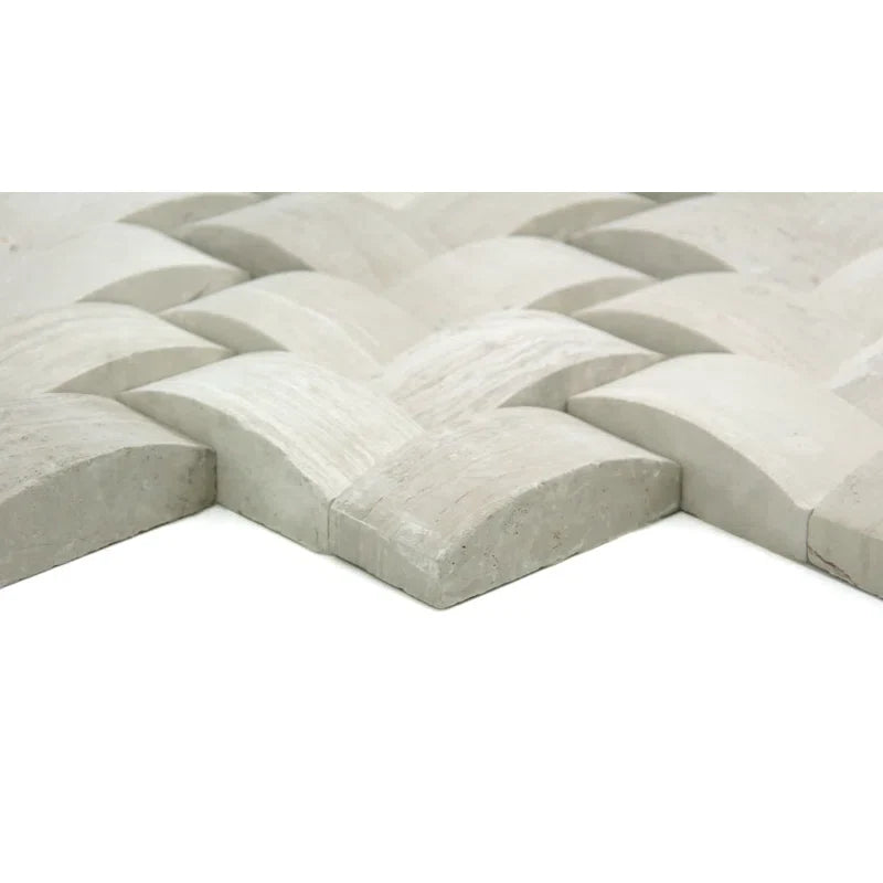 MODERN CREAM TWINE LIMESTONE MOSAIC TILE M05METRCR1113MTW