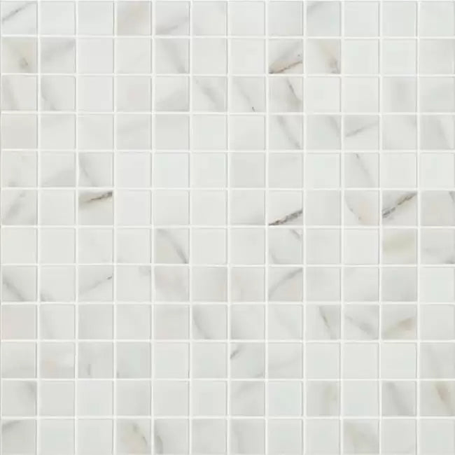 MODERN 1X1 CALACATTA BR GLOSSY GLASS - MOSAIC TILE