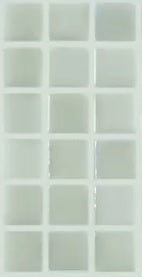 MODERN 1X1 SQUARES FOTOLUMI3 FIREGLASS#3 PEARL WHITE GLOWS TURQUOISE GLOSSY GLASS - 409 MOSAIC TILE