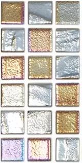 MODERN 1X1 SQUARES FUSION BLACK AQUA BLACK GLOSSY GLASS - MOSAIC TILE