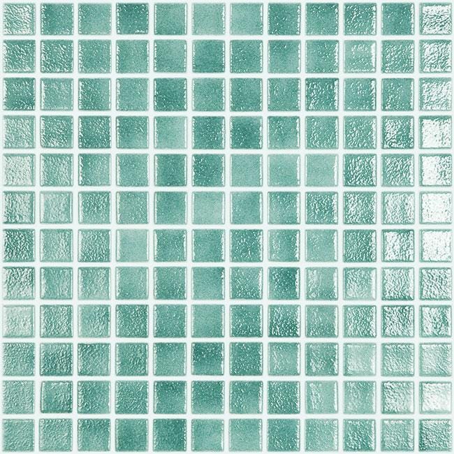 Modern 1X1 093516MANTID Fog Dark Caribbean Green Anti-slip Glass - 516 Mosaic Tile - B2C TILE OUTLET