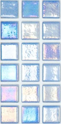 MODERN 1X1 093552MANTID SHELL AZURE - 552 ANTISLIP GLASS MOSAIC TILE