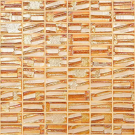 MODERN 1X2 095655M GOLD ORANGE GLOSSY GLASS - 655 MOSAIC TILE