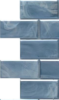 Modern 2X4 Blue Beveled Subway Satin Glass Mosaic Tile B2C-SPLABL1212MBV - B2C TILE OUTLET