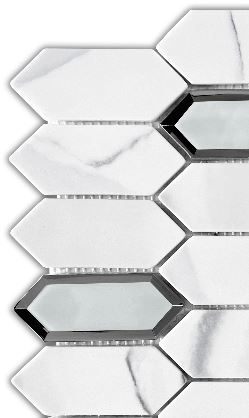 Modern 2X4 White Picket Glossy Recycled Glass Mosaic Tile B2C-LAMOWH1212MPK - B2C TILE OUTLET