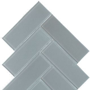 Modern 2X4 Dark Gray Herringbone Iridescent Glass Mosaic Tile B2C-IRISPR1011MO - B2C TILE OUTLET