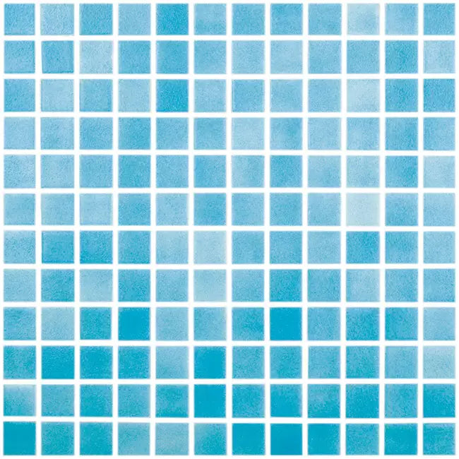 Modern 1X1 Squares 093501M Fog Turquoise Blue Glossy Glass -  501 Mosaic Tile - B2C TILE OUTLET