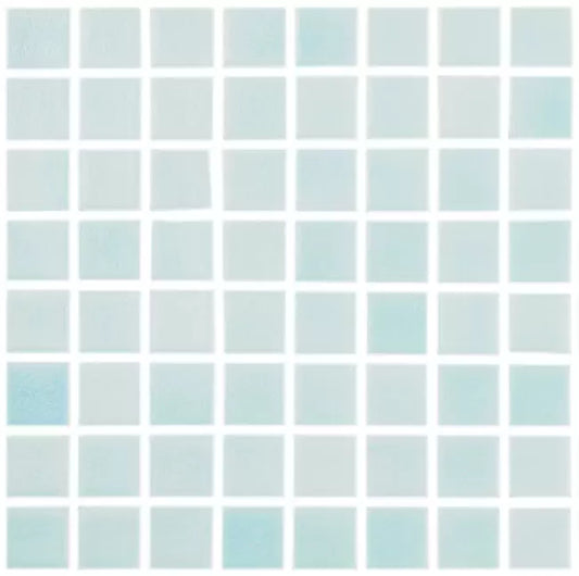 Modern 2X2 Squares 096510MANTID Fog Clear Sky Blue Anti-slip Glass - 510 Mosaic Tile - B2C TILE OUTLET