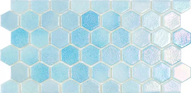 Modern H35551MM Shell Hex Border Air - 551 Glossy Glass Mosaic Tile - B2C TILE OUTLET