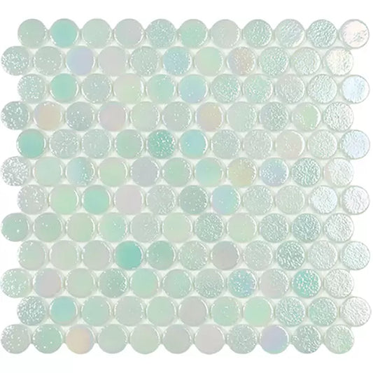 MODERN C25 SHELL MYSTIC 554 CIRCLE GLOSSY GLASS - MOSAIC TILE