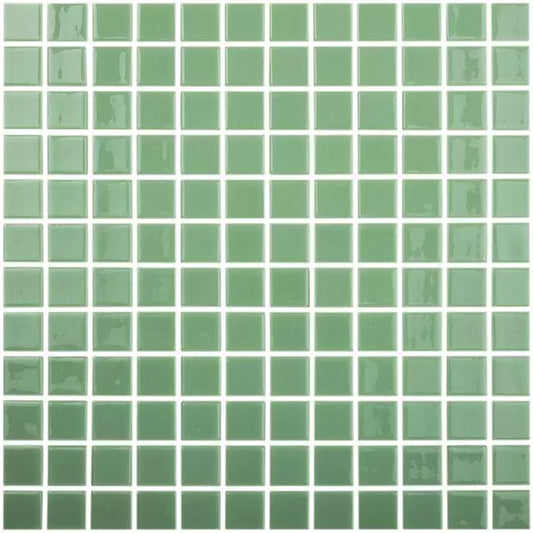 MODERN 1X1 093600M Light Green Glossy Glass - 600 MOSAIC TILE - B2C TILE OUTLET