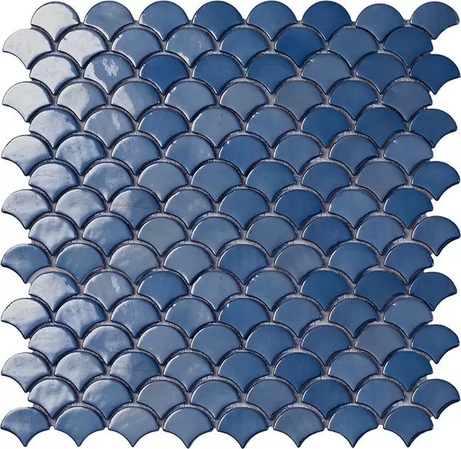 Modern Soul Fans 6004 Dark Blue Brillo Glossy Glass - S6004 Mosaic Tile - B2C TILE OUTLET