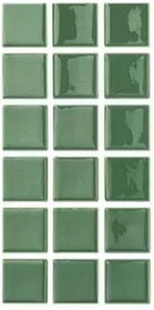 MODERN 1X1 093602M Dark Green Glossy Glass - 602 MOSAIC TILE - B2C TILE OUTLET