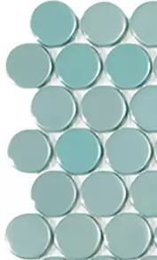 MODERN C25 6001 BR TURQUOISE CIRCLE GLOSSY GLASS - MOSAIC TILE