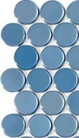 MODERN C25 6004 BD DK BLUE CIRCLE GLOSSY GLASS - MOSAIC TILE