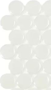 MODERN C25 6000 BR WHITE CIRCLE GLOSSY GLASS - MOSAIC TILE