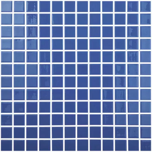 MODERN 1X1 093800M Denim Blue Glossy Glass - 800 MOSAIC TILE - B2C TILE OUTLET