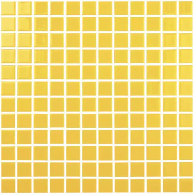 MODERN 1X1 093801M Yellow Glossy Glass - 801 MOSAIC TILE - B2C TILE OUTLET