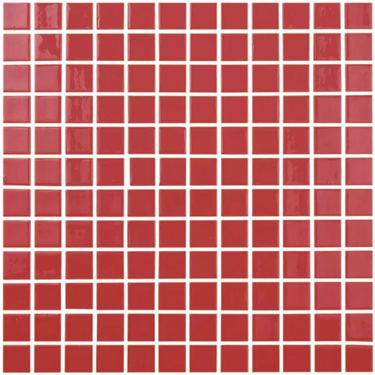 MODERN 1X1 093808M Red Glossy Glass - 808 MOSAIC TILE - B2C TILE OUTLET