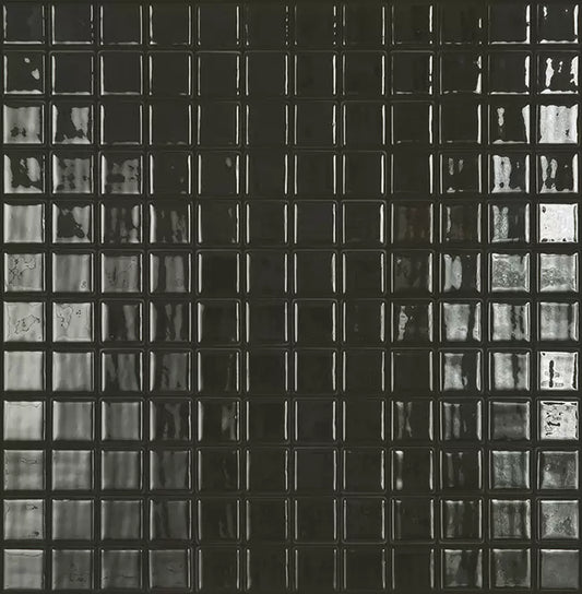 MODERN 1X1 093836M Dark Chocolate Glossy Glass - 836 MOSAIC TILE - B2C TILE OUTLET