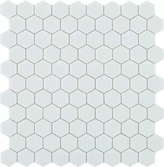 MODERN 1X1 H35910M MATT WHITE 910 HEX MATTE GLASS - MOSAIC TILE