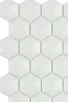 MODERN 1X1 H35910MD MATT WHITE 910 3D HEX MATTE GLASS - MOSAIC TILE