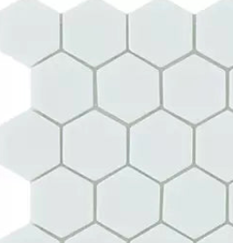 MODERN 1X1 H35910M MATT WHITE 910 HEX MATTE GLASS - MOSAIC TILE