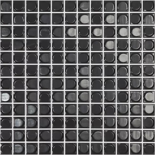 MODERN 1X1 AURA CARBON GLOSSY GLASS - MOSAIC TILE – Mosaic Tile Gallery
