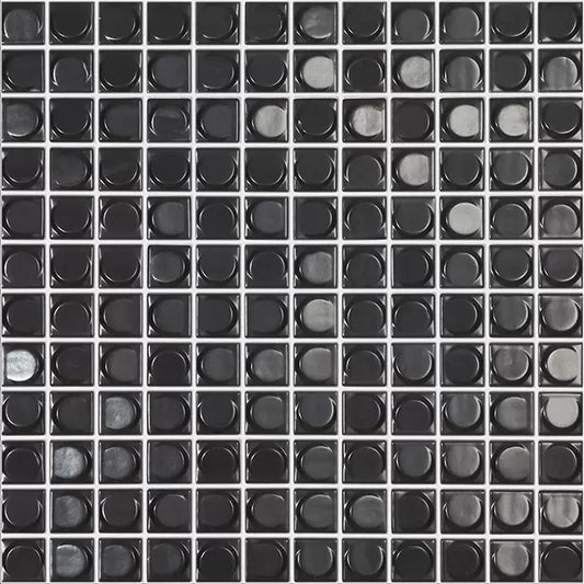 MODERN 1X1 AURA CARBON GLOSSY GLASS - MOSAIC TILE