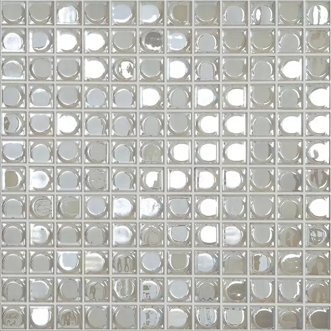 MODERN 1X1 AURA WHITE GLOSSY GLASS - MOSAIC TILE