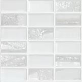 MODERN 1/2X1 BIJOU WHITE GLOSSY GLASS - MOSAIC TILE