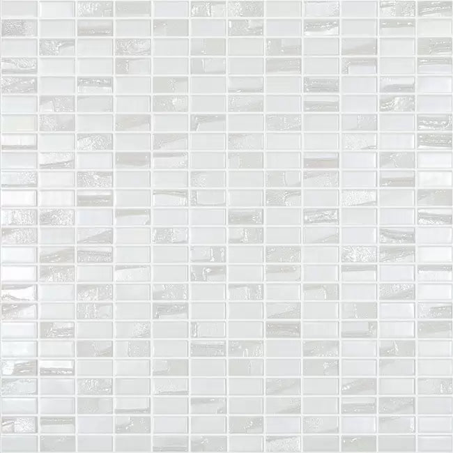 MODERN 1/2X1 BIJOU WHITE GLOSSY GLASS - MOSAIC TILE