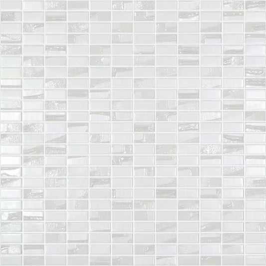 MODERN 1/2X1 BIJOU WHITE GLOSSY GLASS - MOSAIC TILE