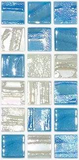 MODERN 1X1 BLUE STAR GLOSSY GLASS - MOSAIC TILE