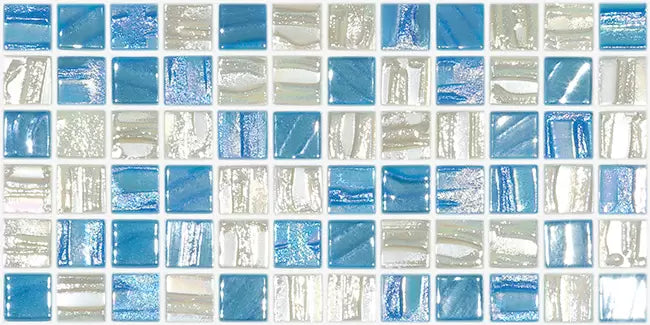 MODERN 1X1 BLUE STAR GLOSSY GLASS - MOSAIC TILE