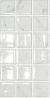 MODERN 1X1  CARRARA GREY BR GLOSSY GLASS - MOSAIC TILE