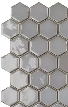 MODERN H35 H35354MD DIAMOND COFFEE 354 HEXAGON 3-D GLOSSY GLASS - MOSAIC TILE