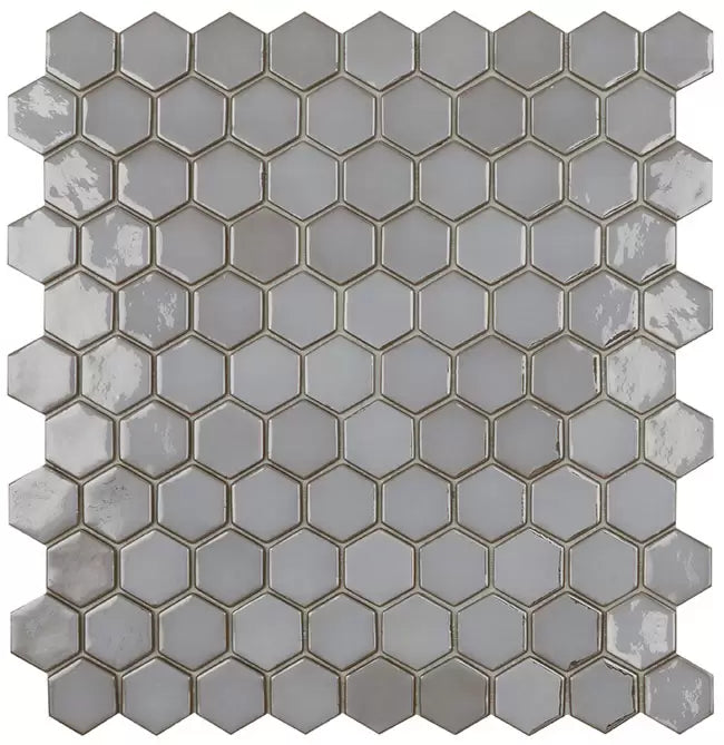 MODERN H35 H35354MD DIAMOND COFFEE 354 HEXAGON 3-D GLOSSY GLASS - MOSAIC TILE