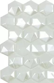 MODERN H35 H35350MD DIAMOND WHITE 350 HEXAGON 3-D GLOSSY GLASS - MOSAIC TILE